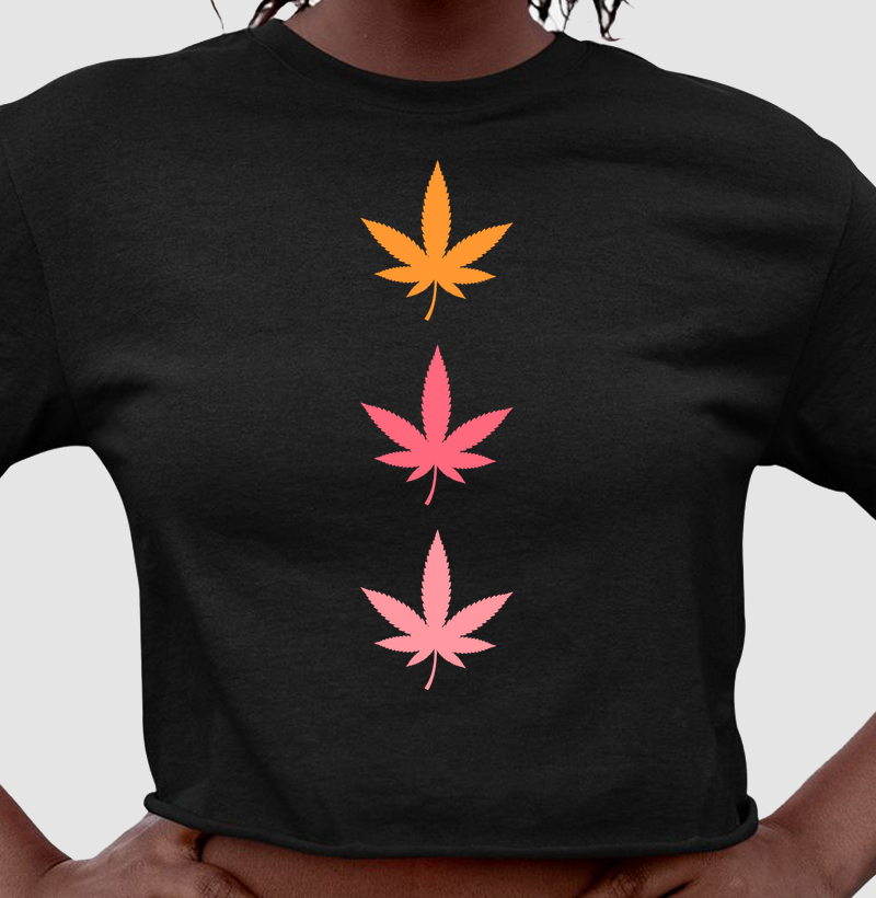 3 Folhas Rosa Cropped