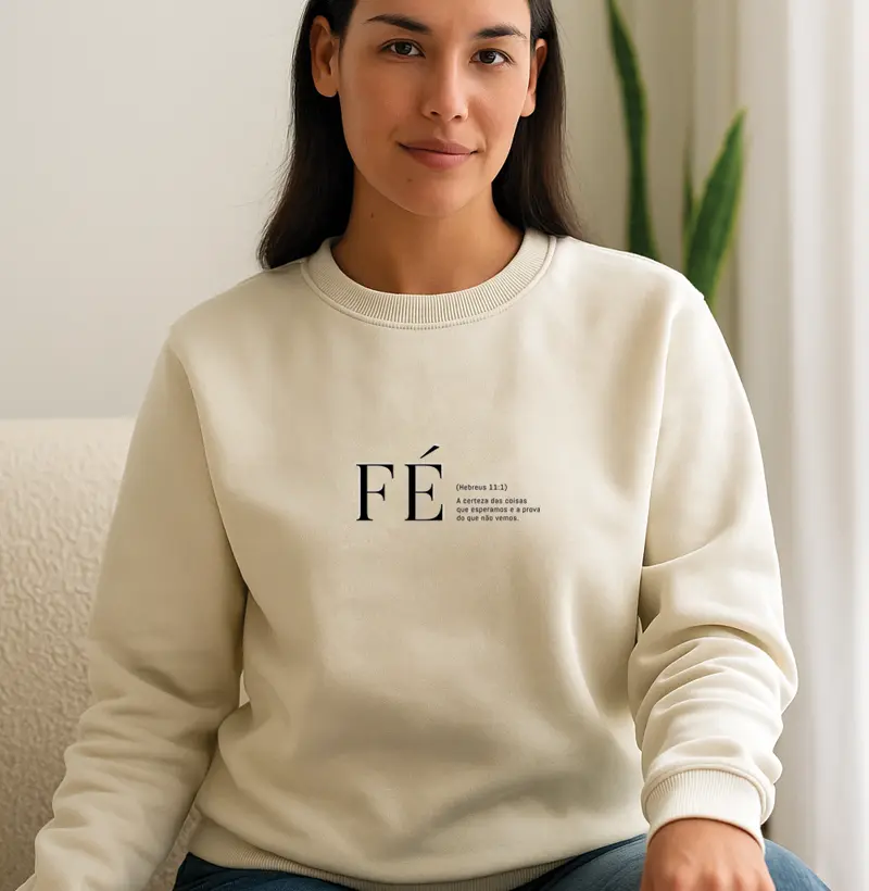 FÉ (Hebreus 1 :11) - suéter slim Premium