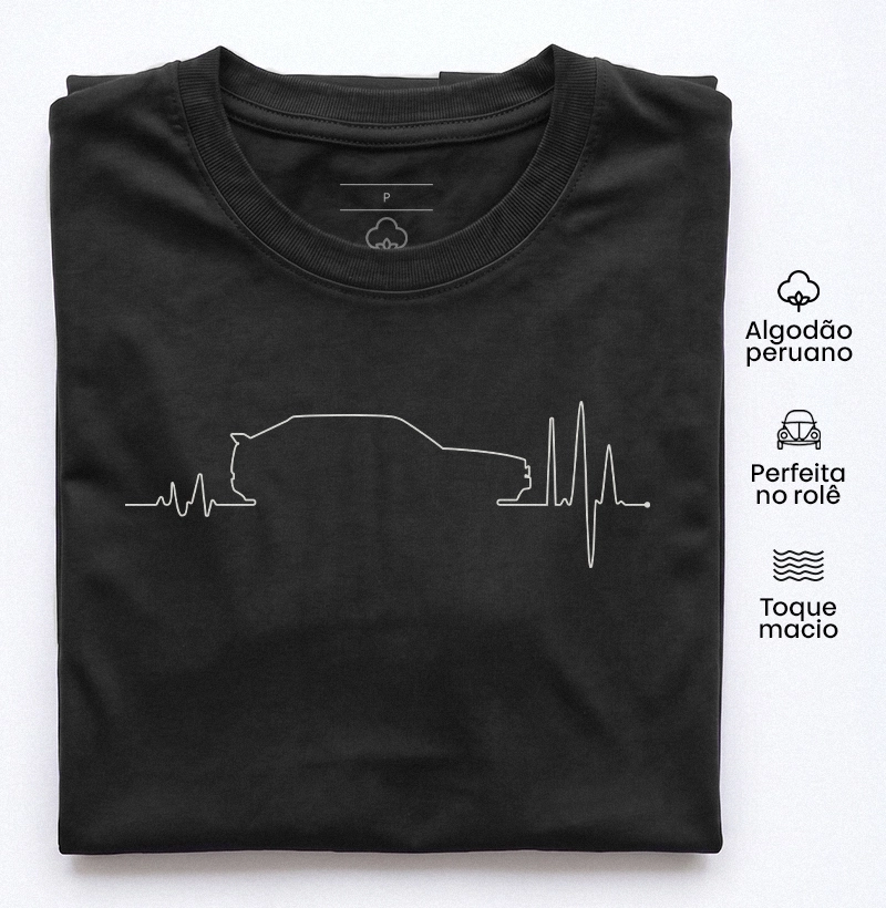 Eletrocardiograma Gol Quadrado GTI/GTS - Camiseta Algodão Peruano