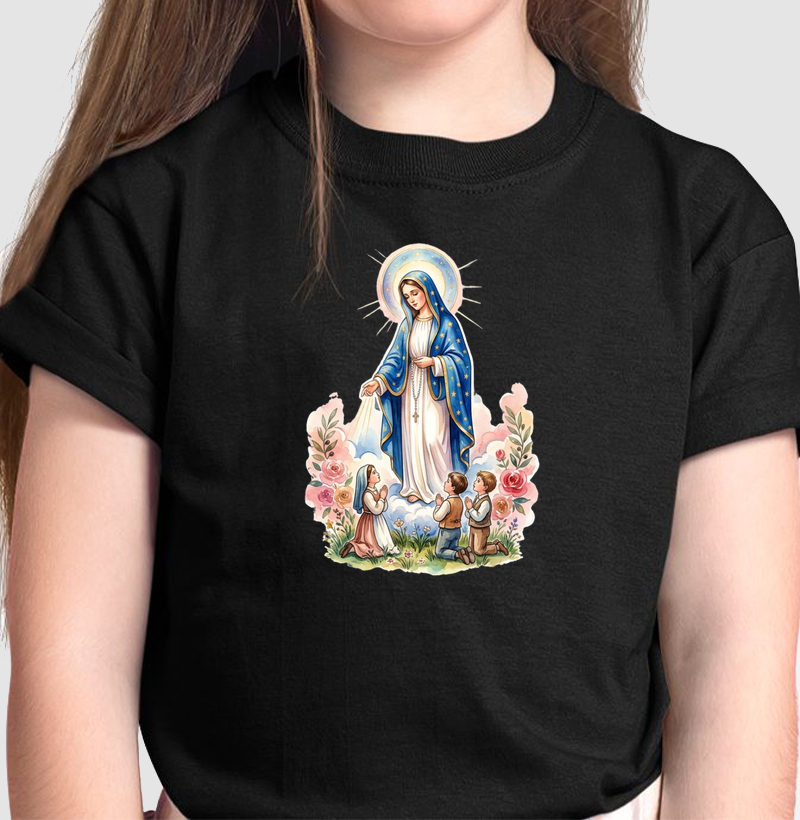 Camiseta Infantil Ave Maria e as Crianças