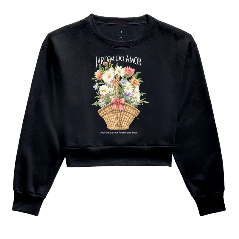 Moletom Cropped Jardim do Amor