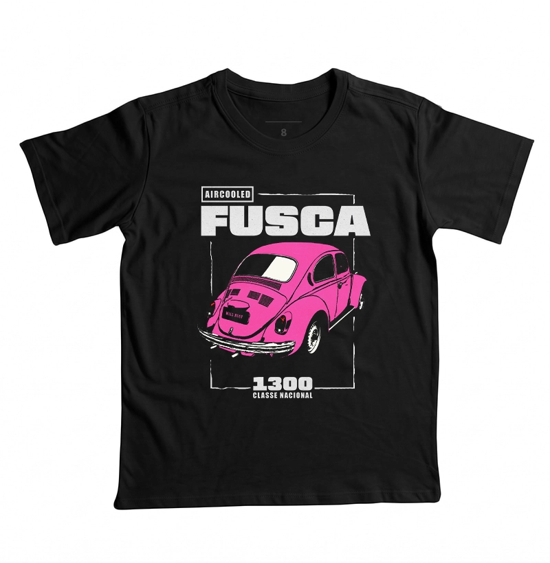 Fusca 1300 | Rosa - Camiseta Infantil