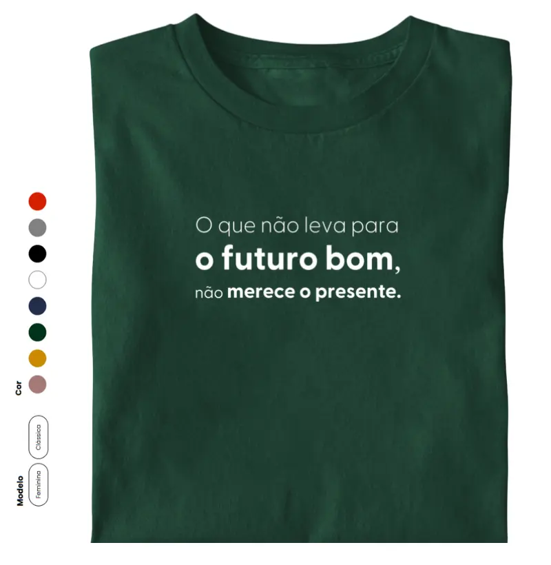 O que não leva para O FUTURO BOM, não MERECE O PRESENTE. 
