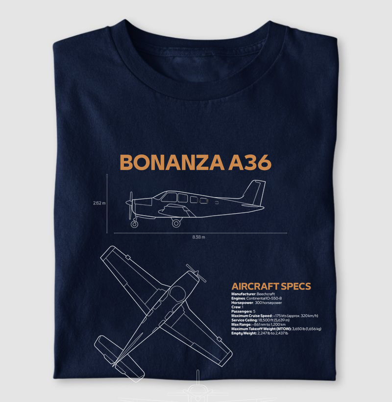 Bonanza A36 | Blueprint - Camiseta