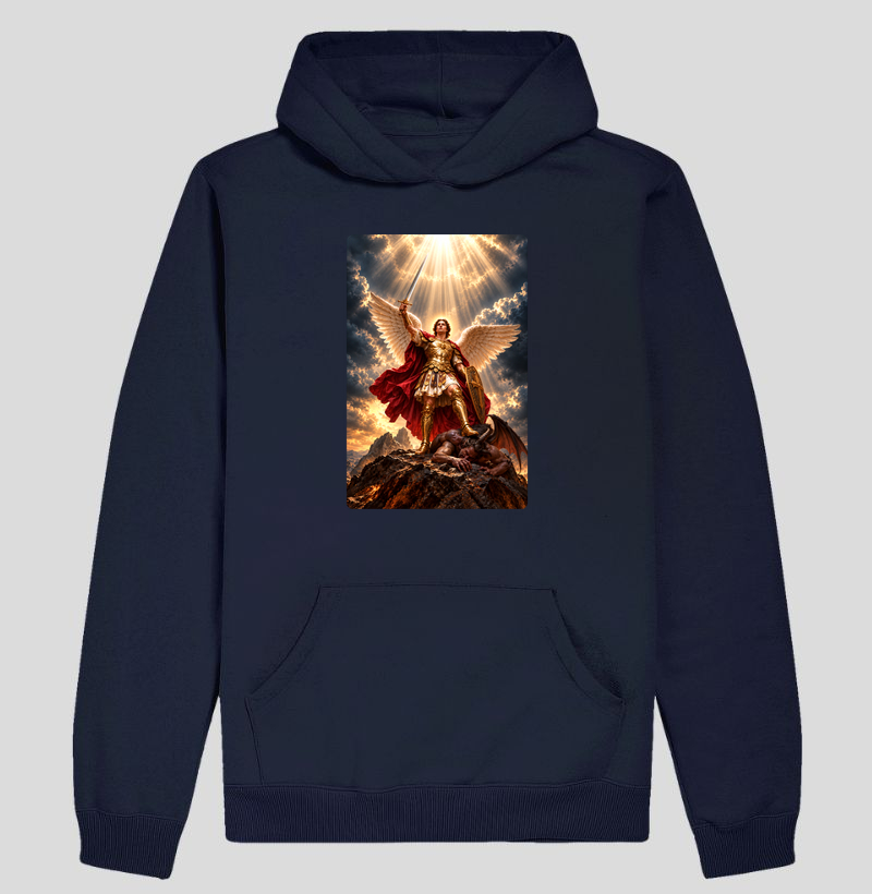 Moletom com Capuz Católico São Miguel Arcanjo Vitorioso - Hoodie Moletom