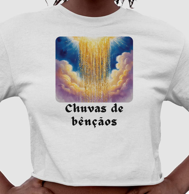 Cropped Feminino Personalizado Chuvas de Bênçãos