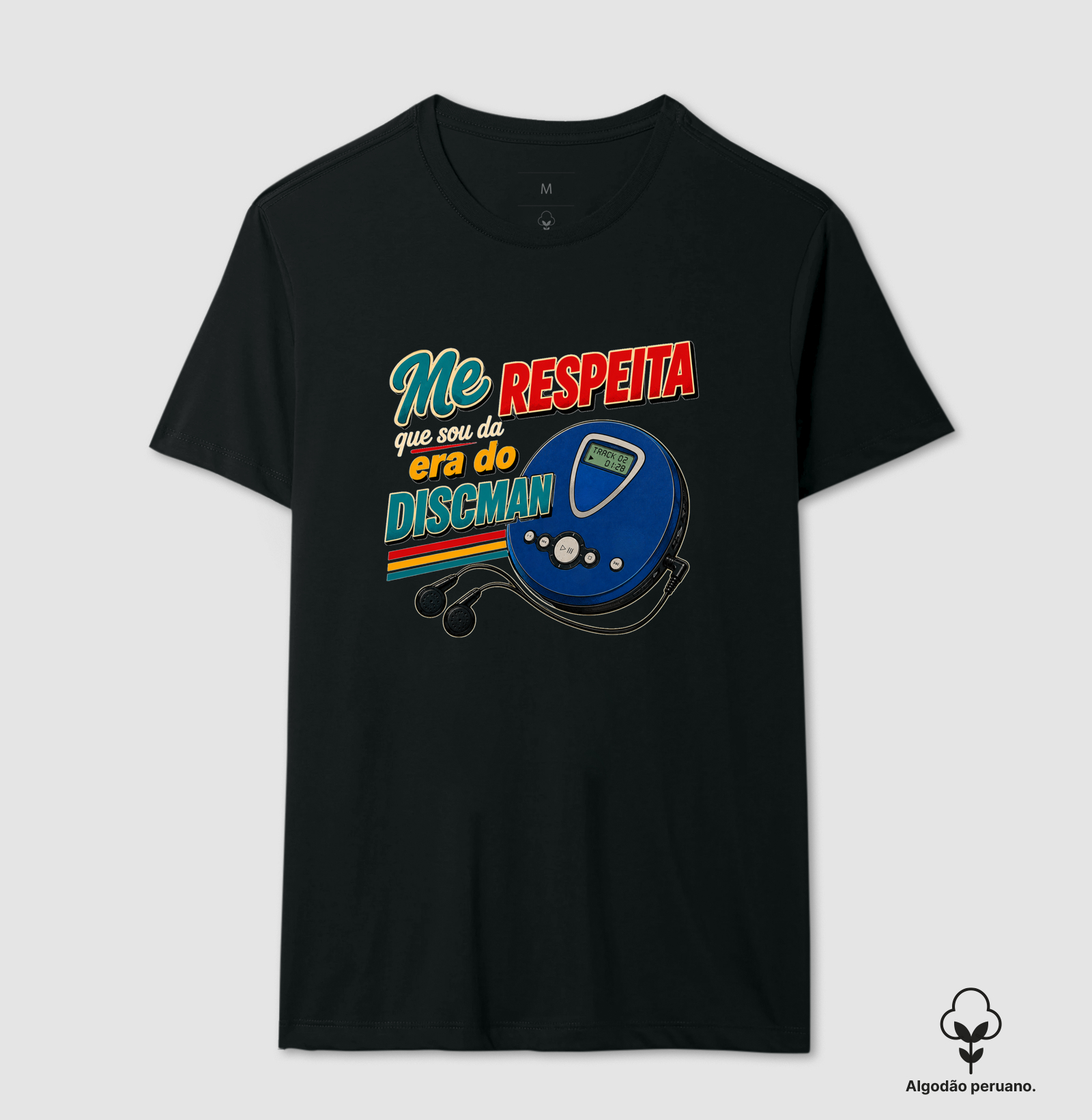 Me Respeita Sou da Era do Discman – Estampa Vintage Retrô Anos 90