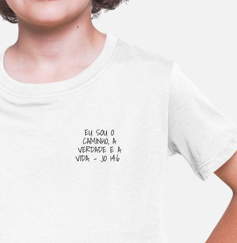 Camiseta Infantil João 14:6 Bolso - Camiseta Infantil