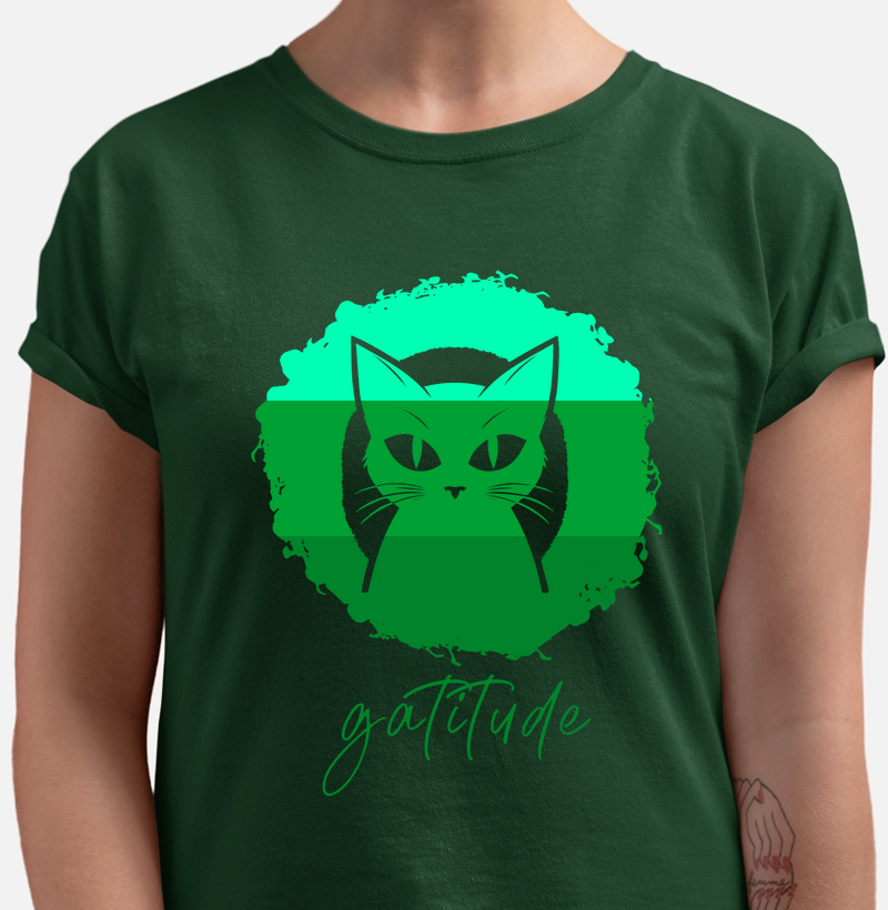 Camiseta Gatitude Verde