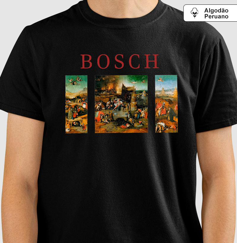 Camiseta Algodão Peruano Hieronymus Bosch As Tentações De Santo Antão