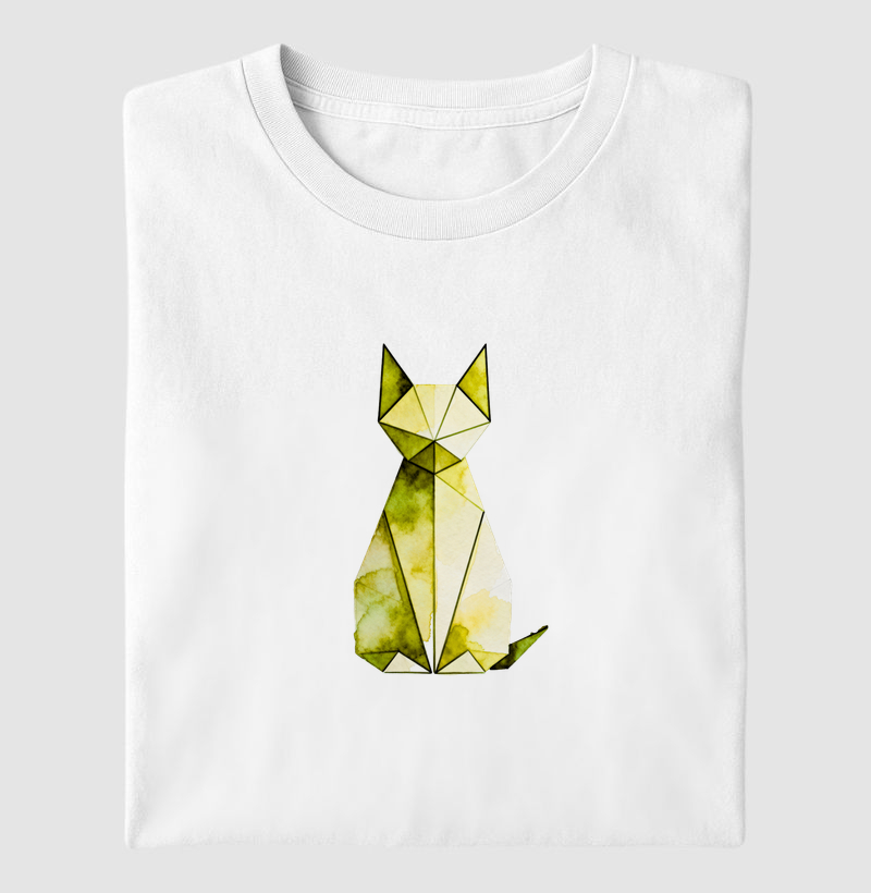 Origami Cat Aquarela Amarelo