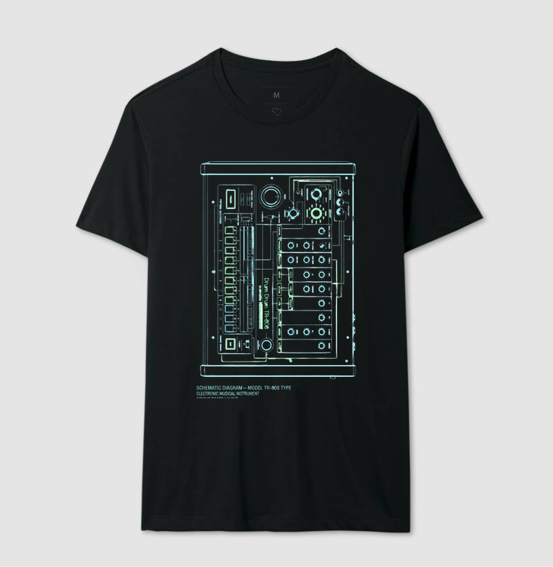 Camiseta AURA - TR-808 Blueprint