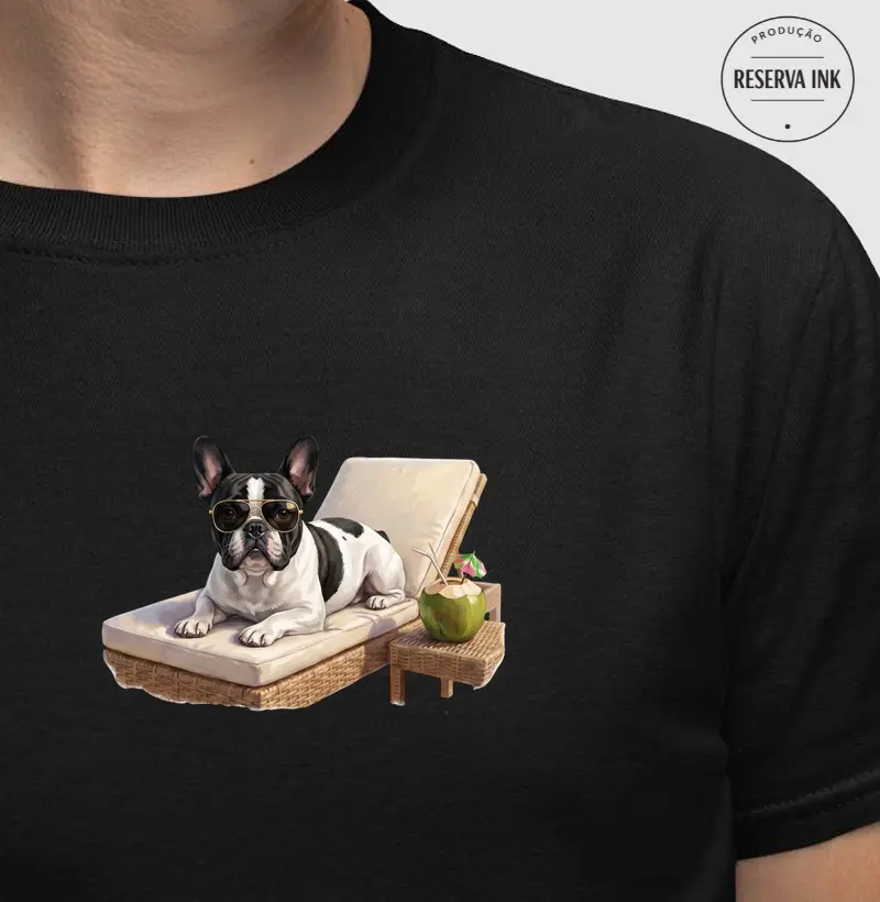 Bulldog (Buldogue) Francês Preto e Branco - Férias