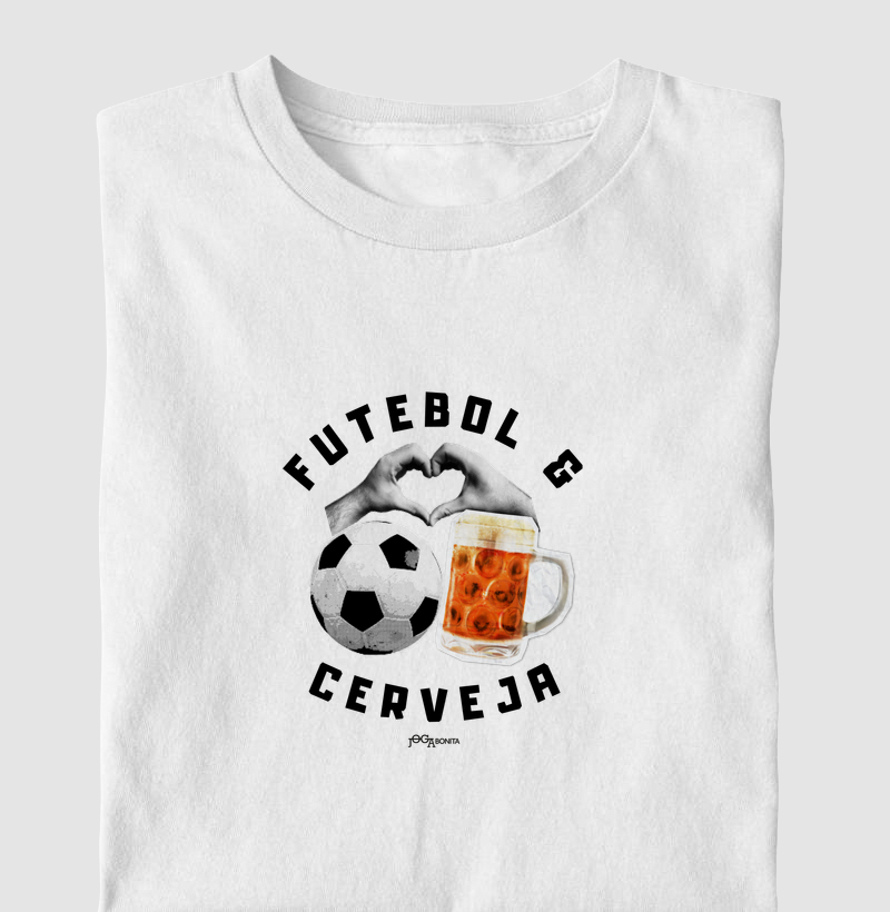 feminina de futebol estampa "futebol e cerveja" joga bonita