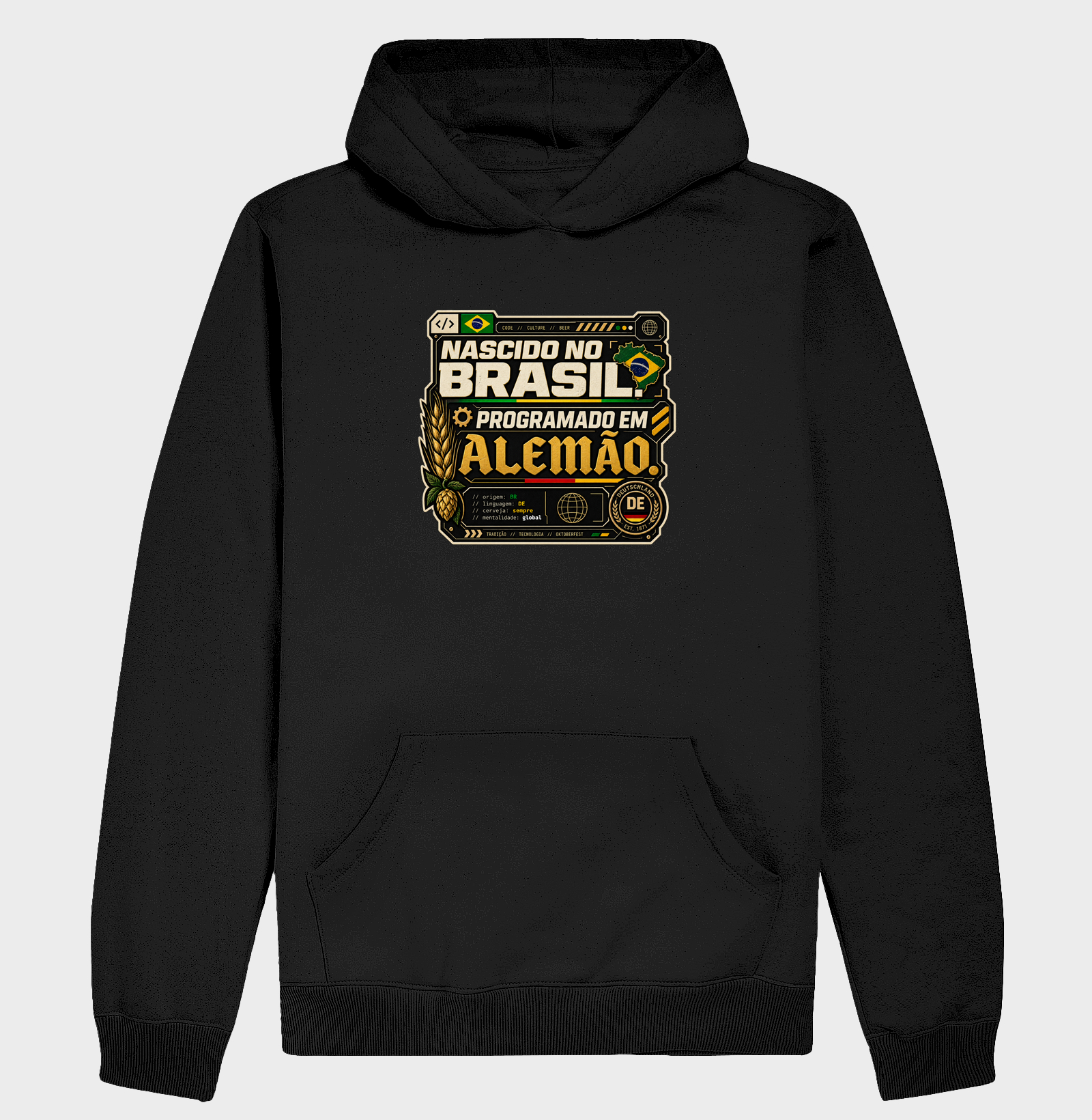 Nascido no Brasil, programado em alemão - Hoodie Moletom