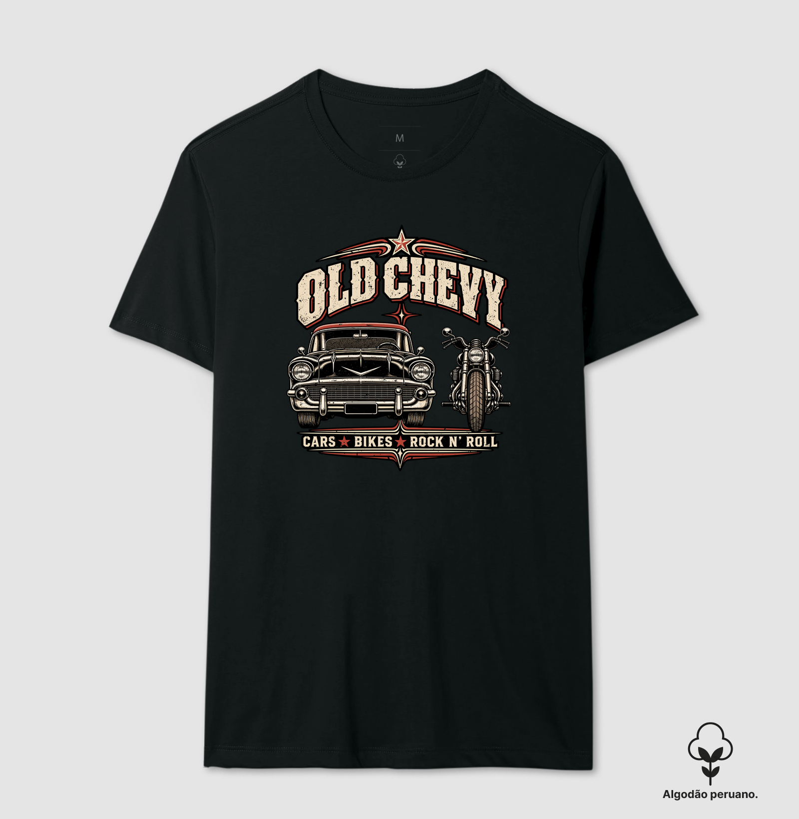 Side by Side | Steel & Wheels - Old Chevy - Camiseta Algodão Peruano