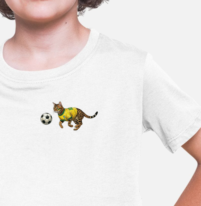 Gato Bengal - Copa do Mundo - Camiseta Infantil