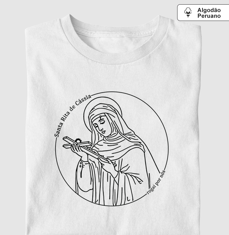 Santa Rita de Cássia Minimalista - Algodão Peruano