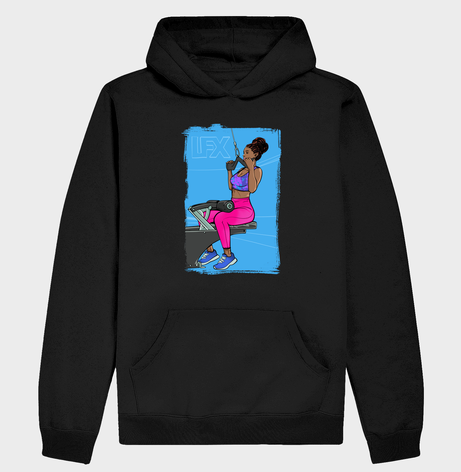 Mulher Preta fazendo Puxada Alta Aberta V02