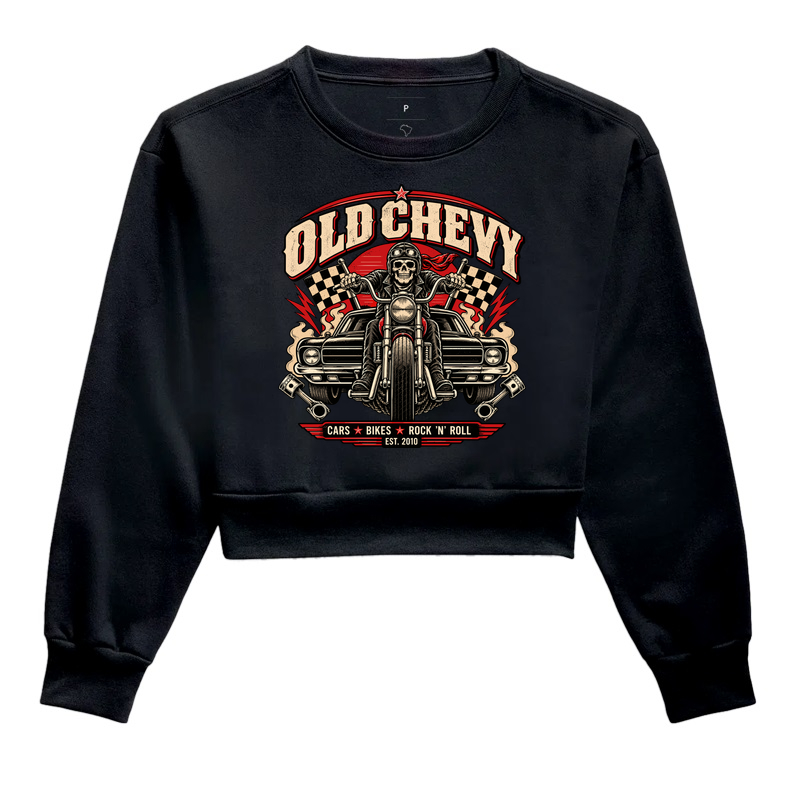 Death Rider | Road Rebels - Old Chevy - Cropped Moletom