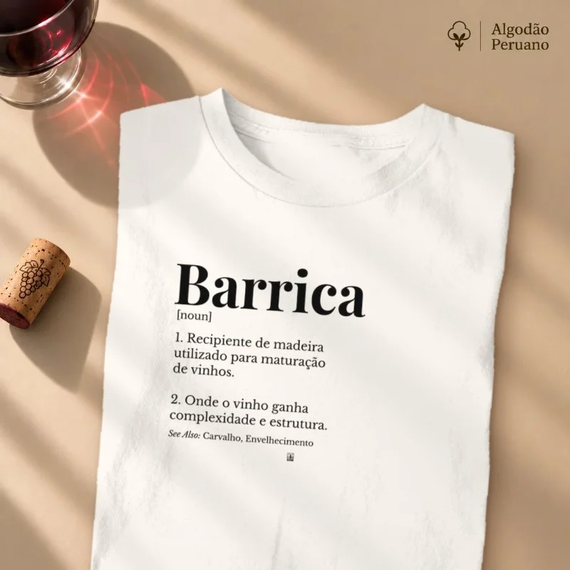Camiseta Barrica — Wine Dictionary - Camiseta Algodão Peruano