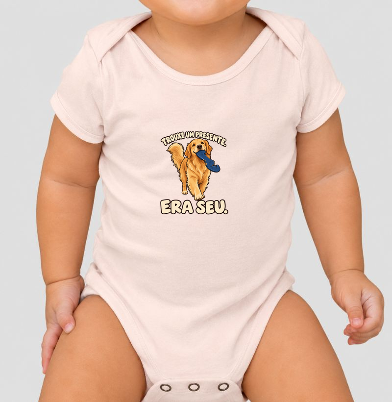 Trouxe um presente. Era seu. - Body Infantil