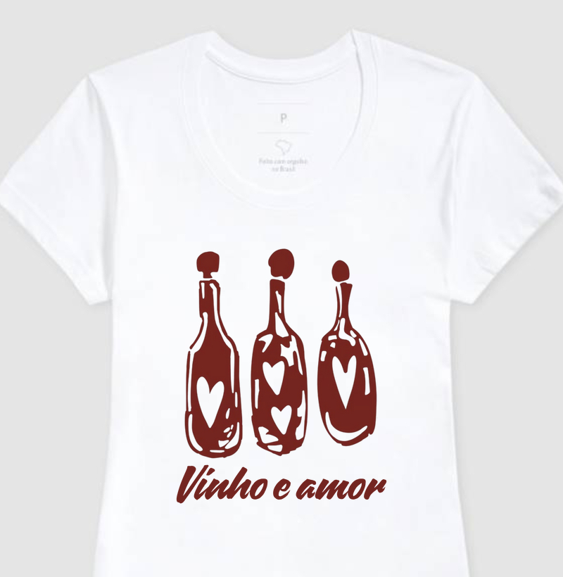 Camiseta Vinho e amor