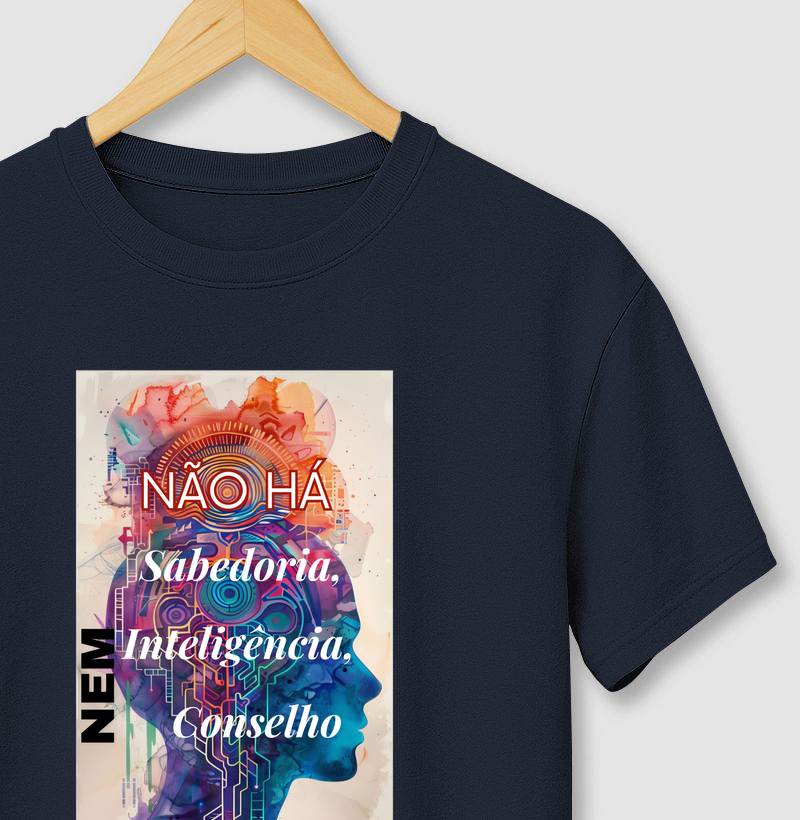 Camiseta Personalizada Não há Sabedoria nem Inteligência nem conselho contra o Senhor. Pv 21.30