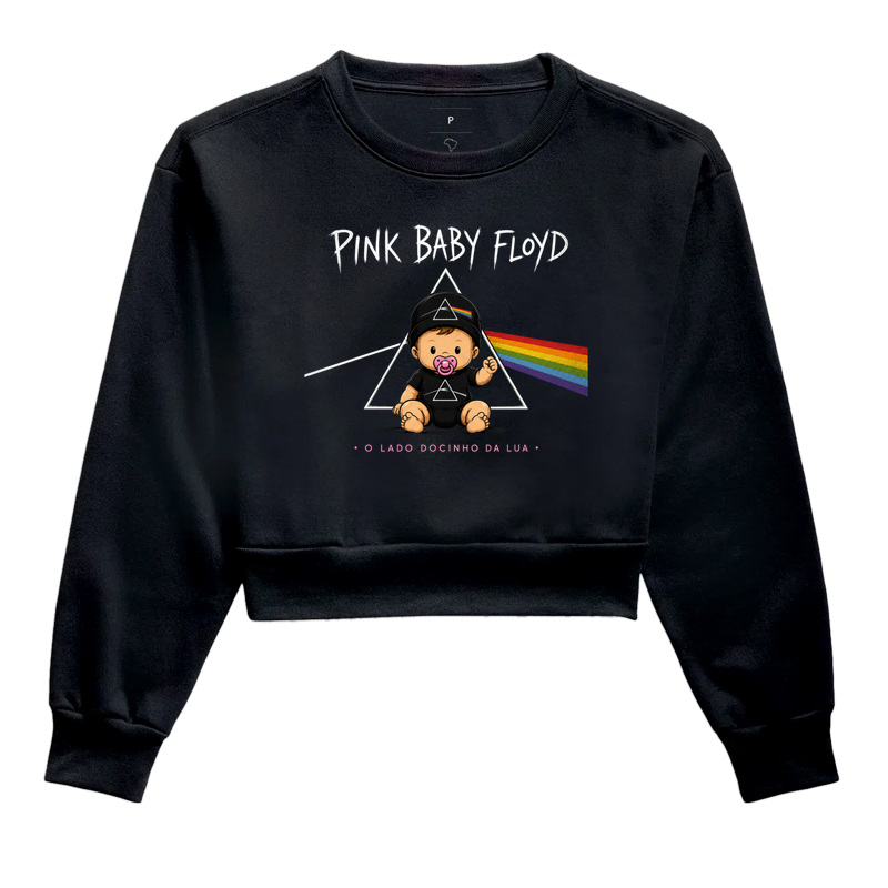 PINK BABY FLOYD - Cropped Moletom