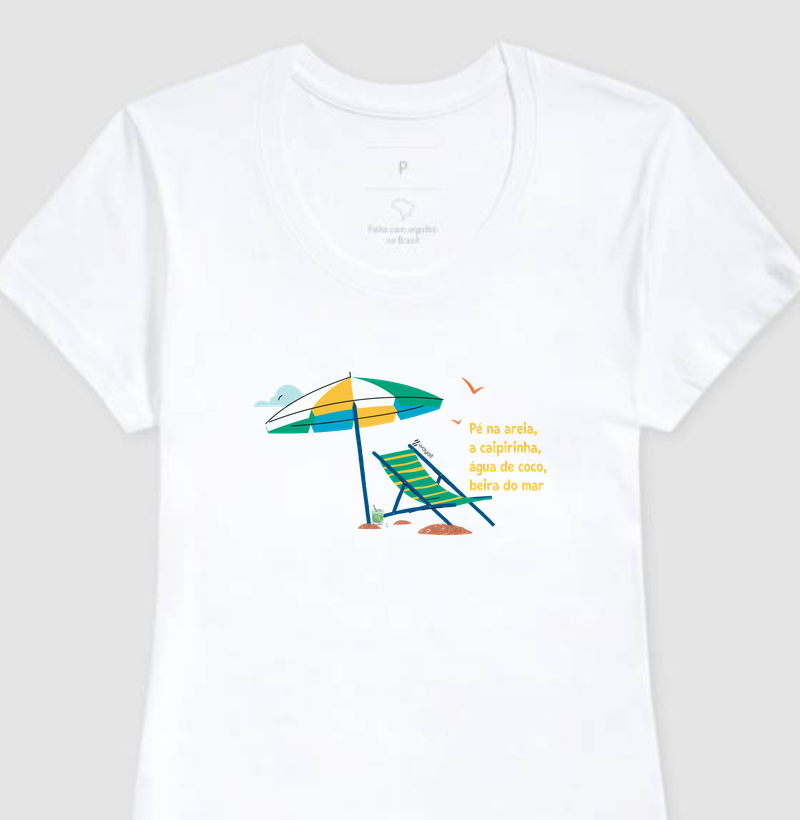 Camiseta Baby Look- Pé na Areia