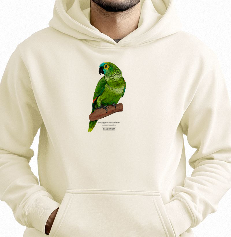 Aves do Brasil - Papagaio-verdadeiro - Moletom Hoodie