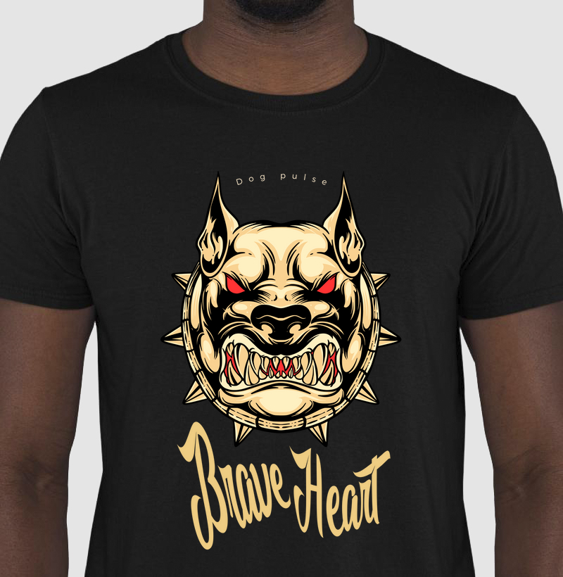Camiseta Dog Pulse Brave Heart