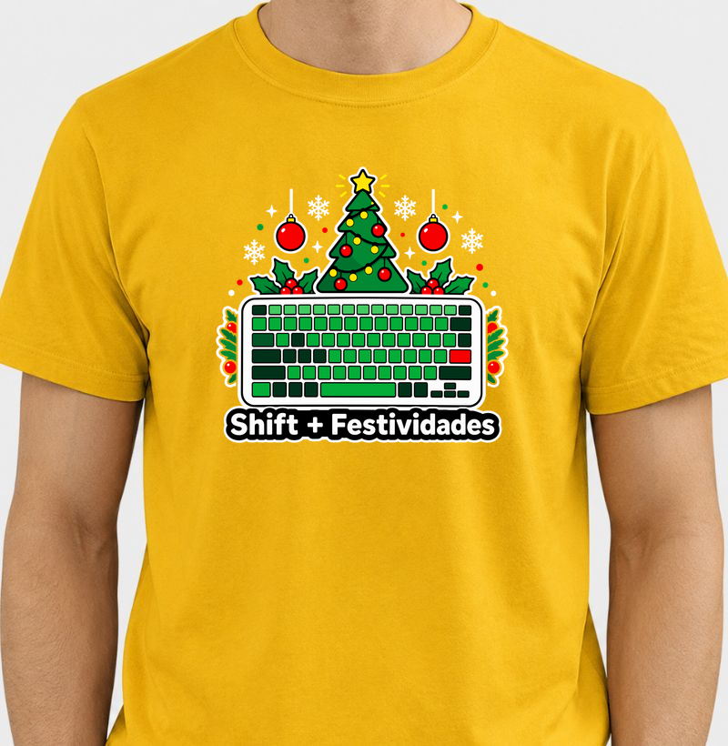 Shift + Festividades – Teclado de Natal - Camiseta