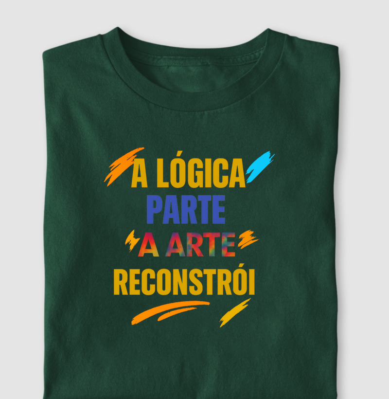 Camiseta a arte reconstrói