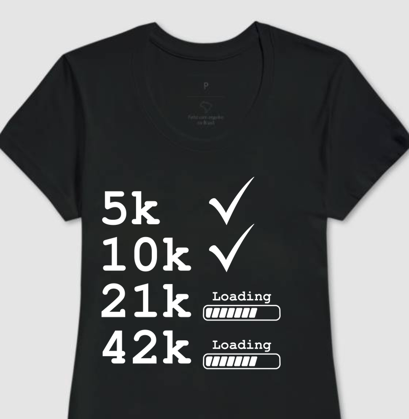 Camiseta 21k e 42k loading girl