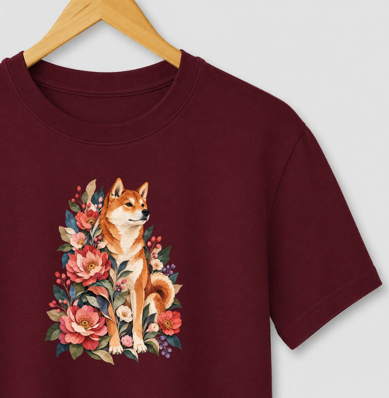 Cachorro Floral - Camiseta
