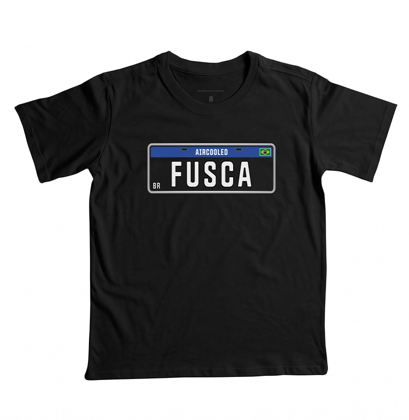 Fusca Placa Preta - Camiseta Infantil