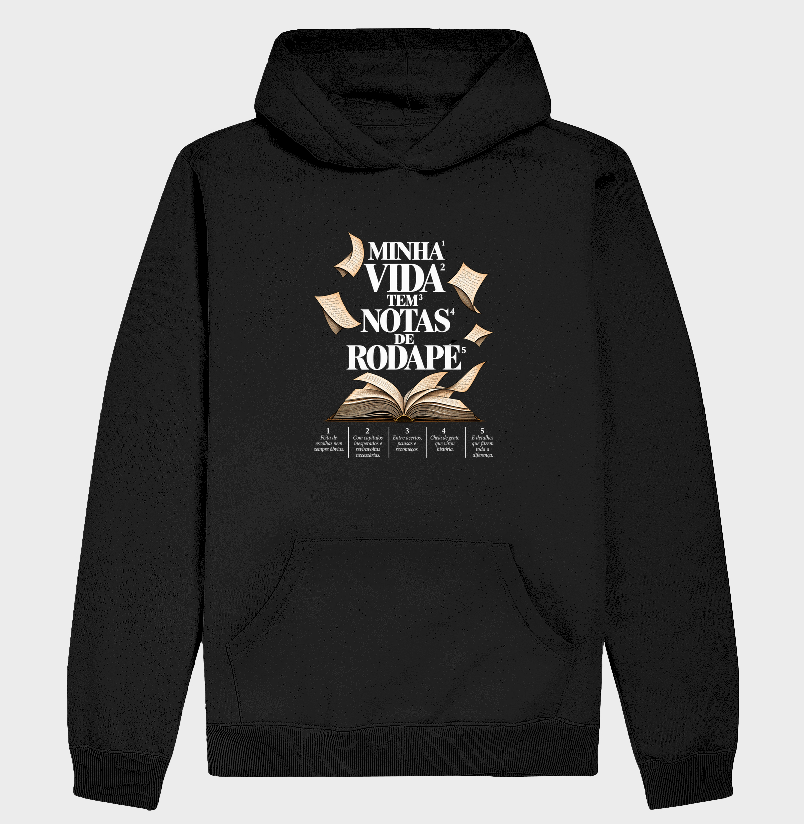 Minha Vida Tem Notas de Rodapé - Hoodie Moletom