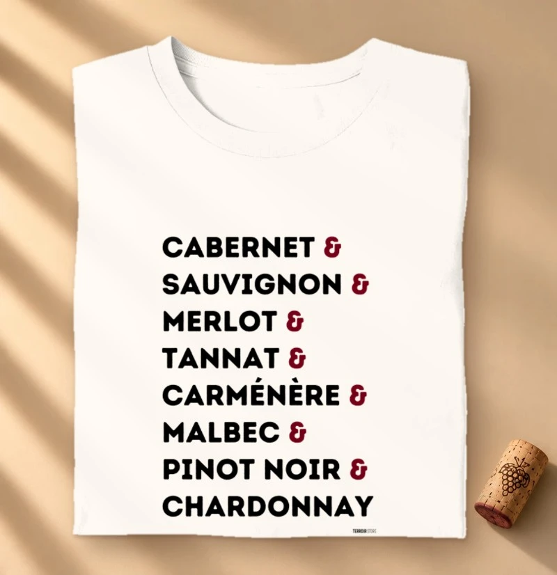 Camiseta Vinho - Nome das Uvas