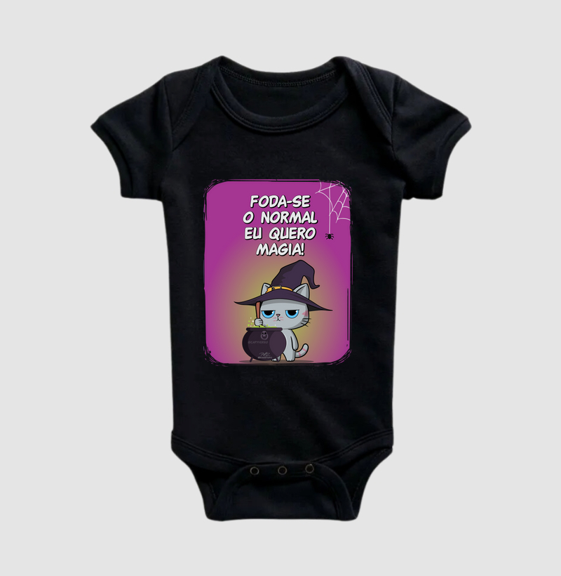 Camiseta Gato Sincero Magia - Body Infantil