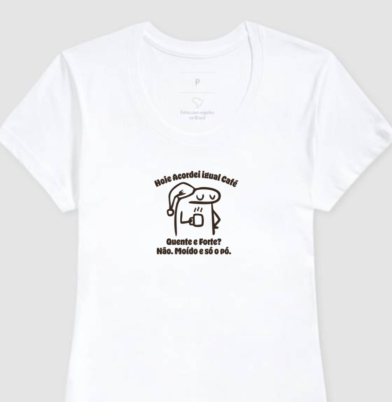 Camiseta - Camiseta Não Acordei Sem Café ☕