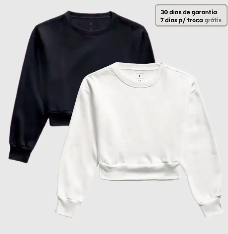 Camiseta Cropped Moletom Liso