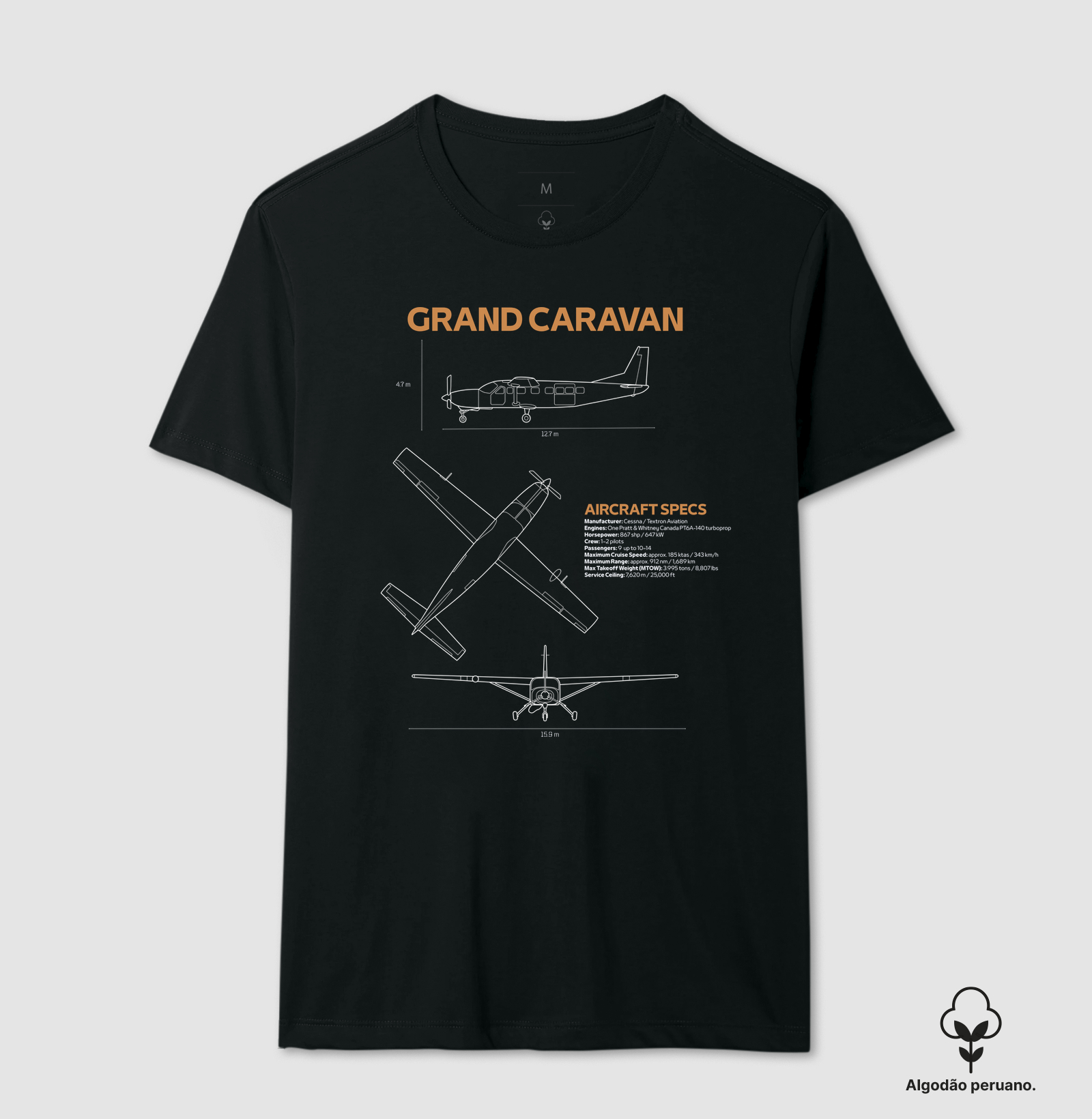 Grand Caravan | Blueprint - Camiseta Algodão Peruano