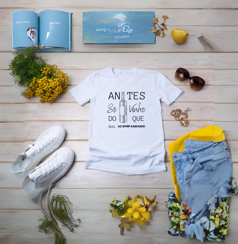 T-Shirt Wineaholic Lovers "Antes só do que mal acompanhado"