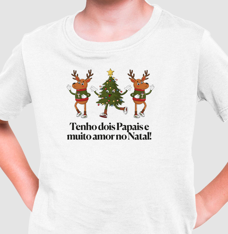 2 pais e muito amor no natal - Camiseta Infantil