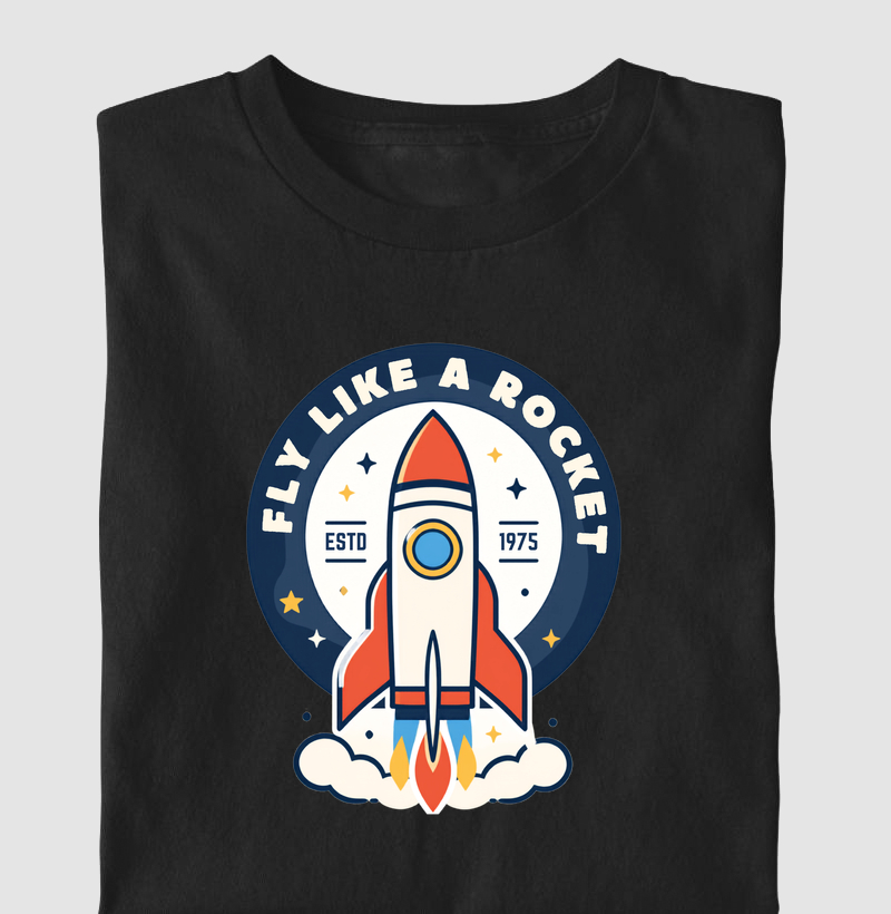 Camiseta Infantil Fly Like a Rocket