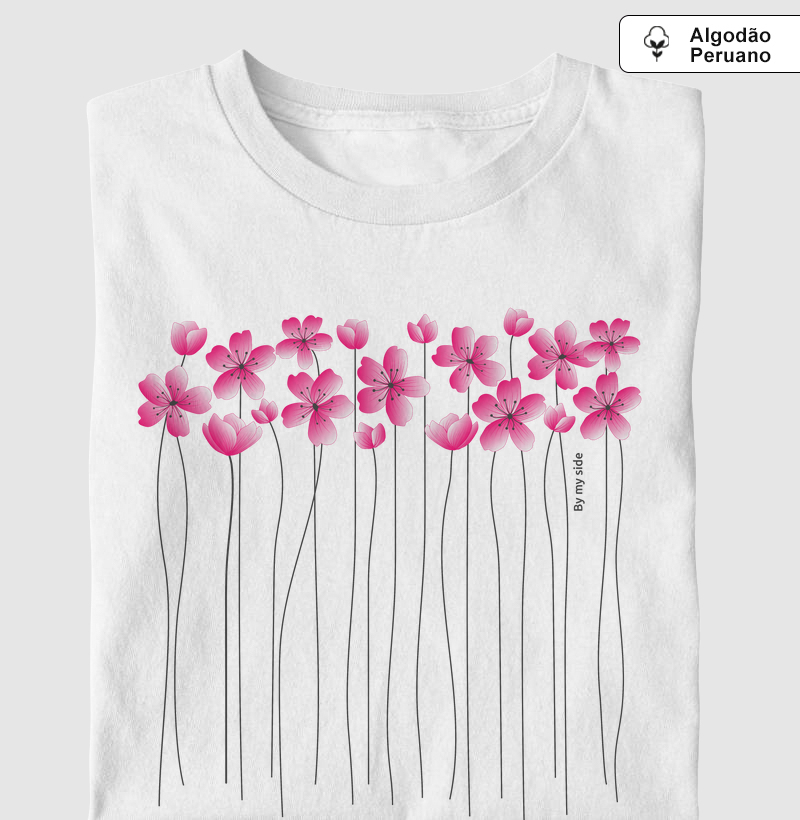 GERÂNIO ROSA - Algodão Peruano