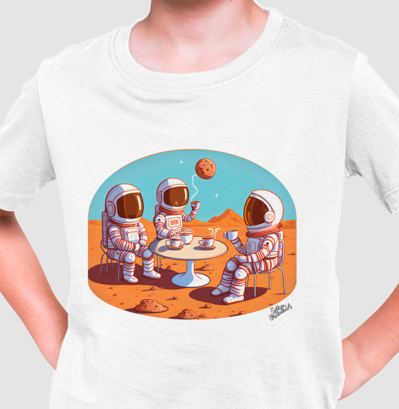 Astronautas Tomando Cafe em Marte