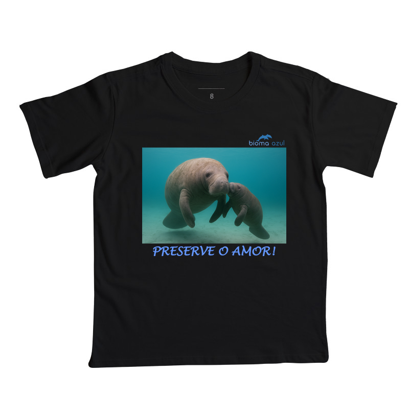 camiseta peixe-boi e filhote