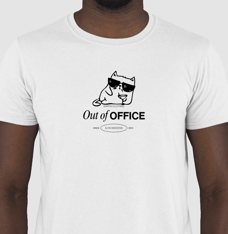 CAMISETA MASCULINA OUT OFF OFFICE